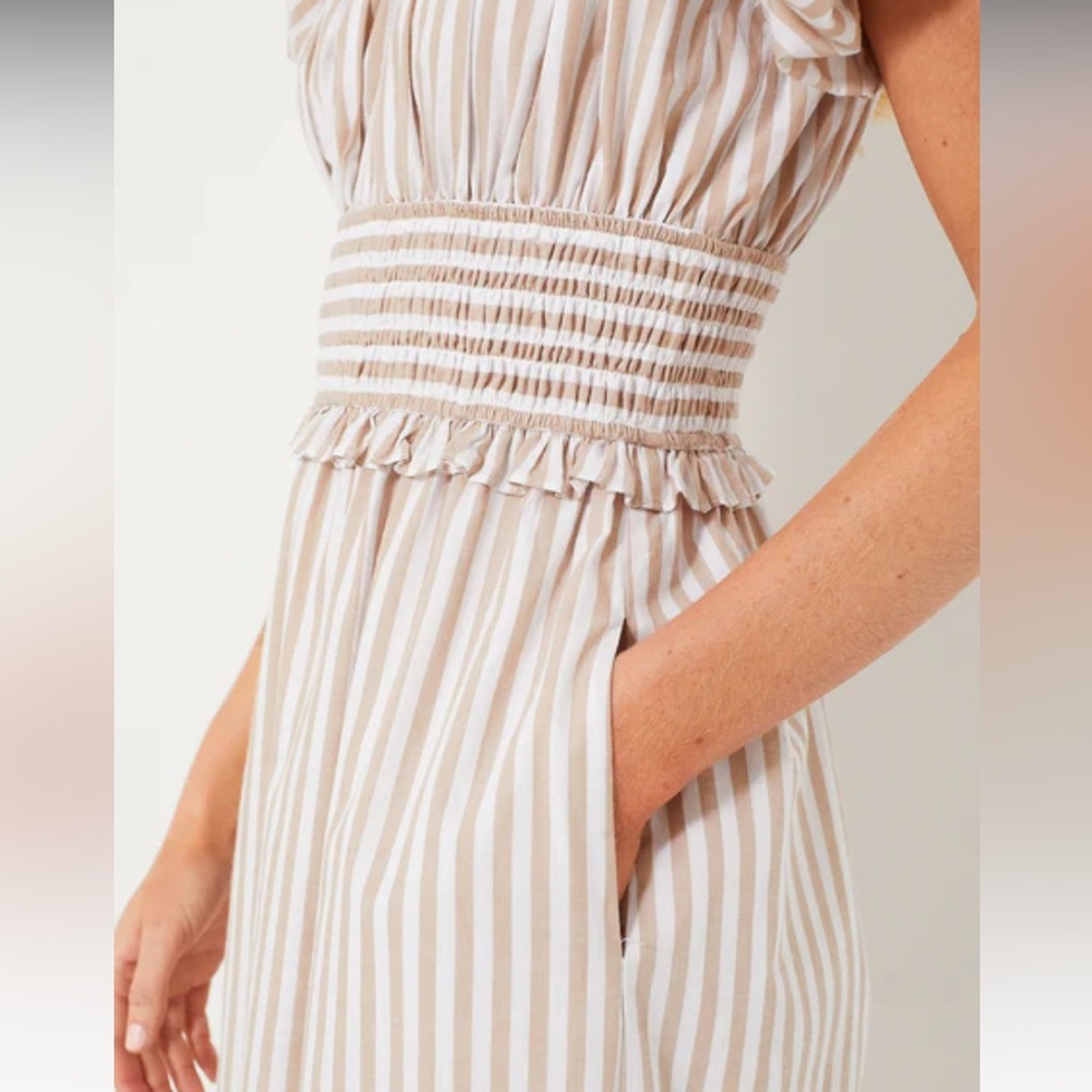 Tuckernuck Tan Stripe Puff Sleeve Flynn Dress - Picture 6 of 10